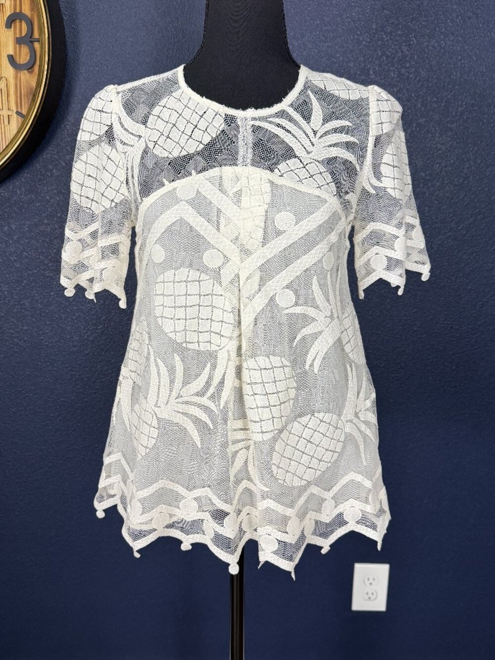 HD in Paris Anthropologie Pina Pineapple Lace Top | 2
